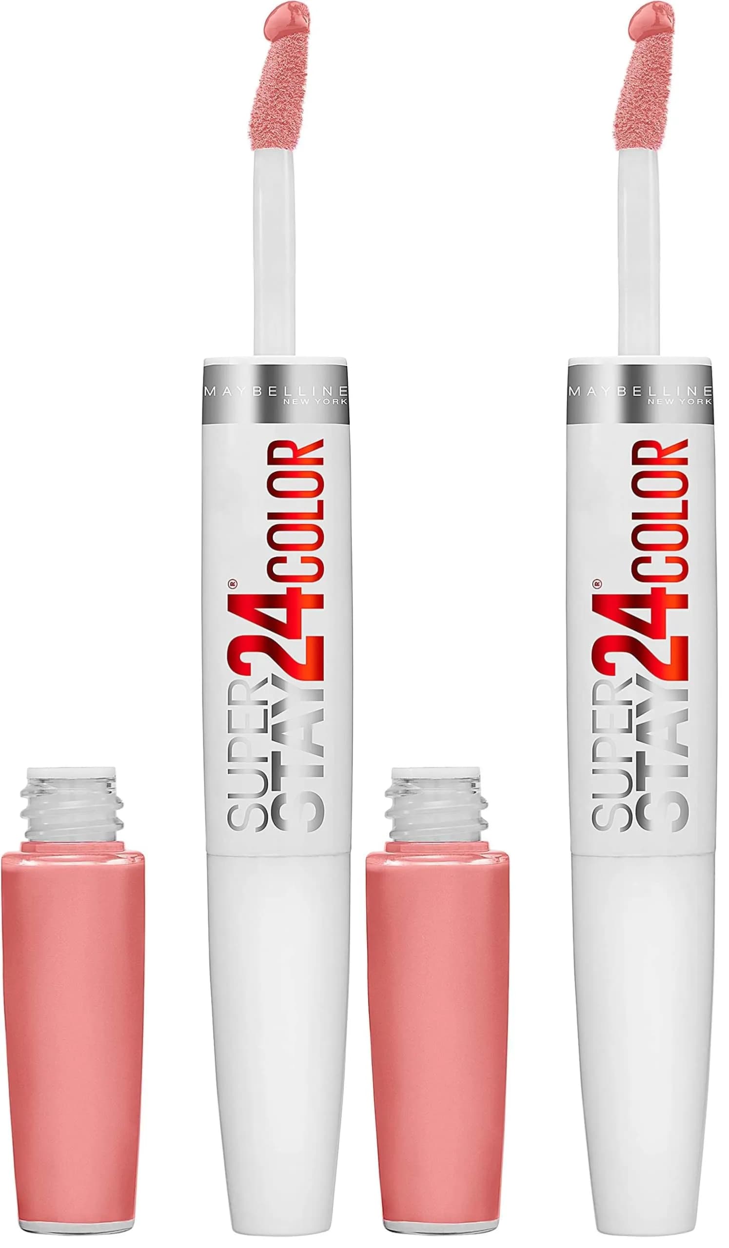 Maybelline Super Stay 24 All Night Apricot 2-Step Liquid Lipstick with Moisturizing Balm | 1 Count (Pack of 2) - main product image