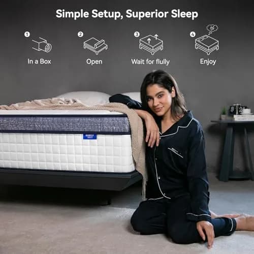 BURFLY1977 Twin Mattress 8 inch Gel Memory Foam | Medium Firm Support for All Sleep Positions thumbnail 3