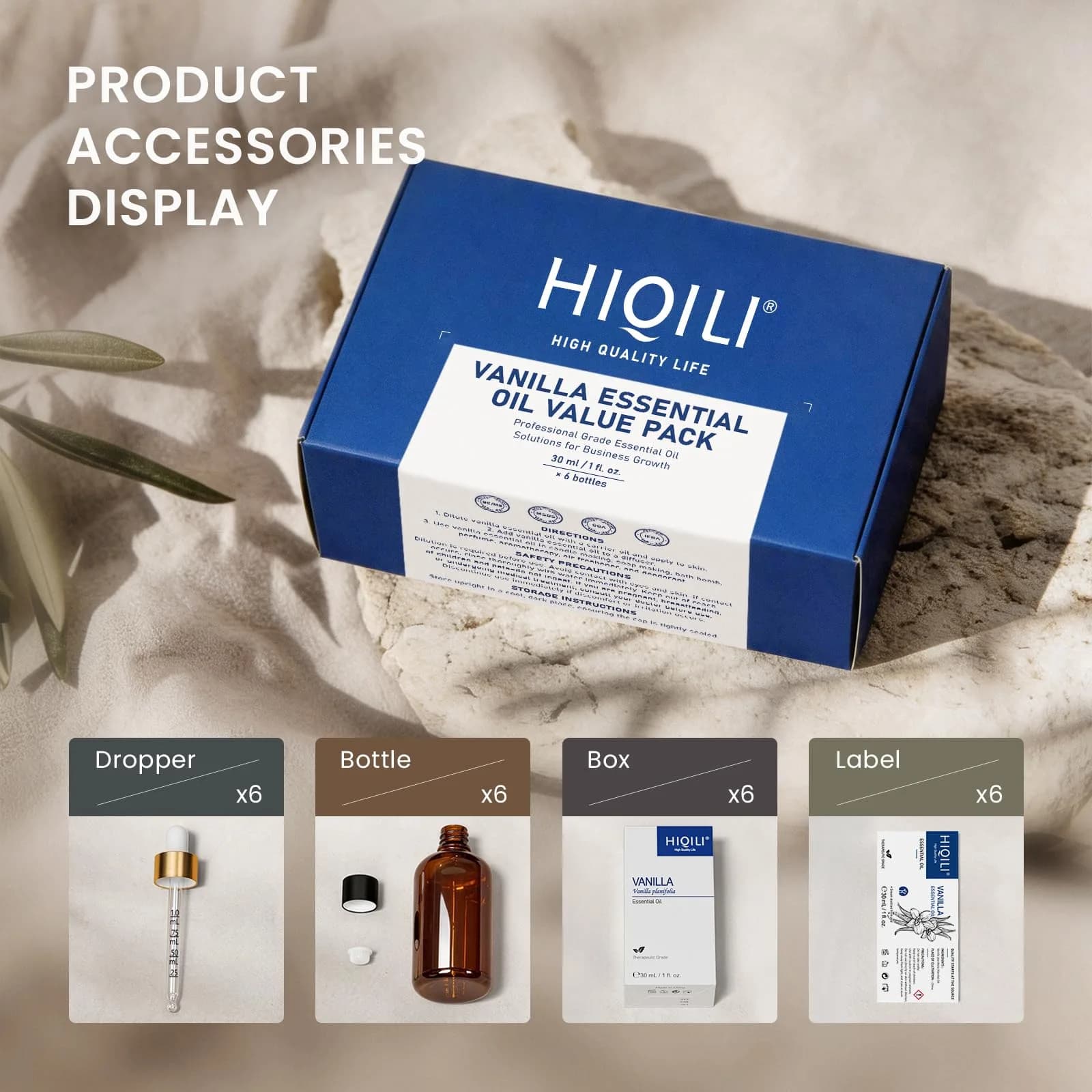 HIQILI Vanilla Essential Oil Set, 6 x 1.01 Fl Oz (6.06 Fl Oz Total) | Warm Sweet Aroma for Skin, DIY & Home - view 6
