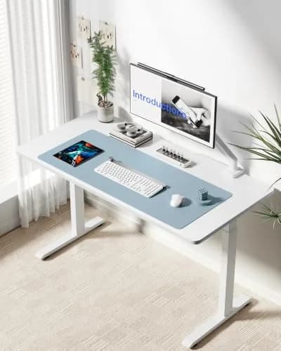 YSAGi Leather Desk Protector 42" x 17.2" (106.7cm x 43.7cm) Ice Blue | Protects Your Desk & Enhances Workspace thumbnail 2