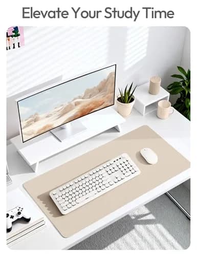 YSAGi Leather Desk Protector Mat 42" x 17.2" (106.7cm x 43.7cm) | Waterproof Writing Pad for Office and Home thumbnail 6