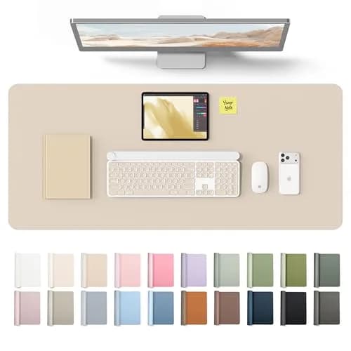 YSAGi Leather Desk Protector Mat 42" x 17.2" (106.7cm x 43.7cm) | Waterproof Writing Pad for Office and Home thumbnail 1