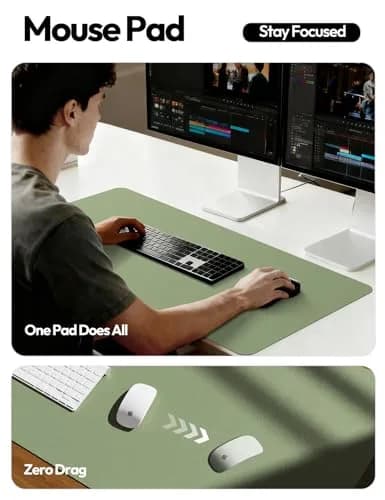 YSAGi Leather Desk Protector Large Mouse Mat 165.1cm x 43.7cm (65" x 17.2") | Protects Desks from Scratches and Spills thumbnail 4