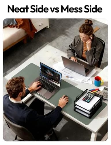YSAGi Dark Green PU Leather Desk Protector Mat 160cm x 61cm (63" x 24") | Waterproof & Non-Slip for Office & Home thumbnail 6