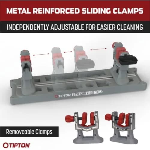 Tipton Best Gun Vise Gen 2 with Universal Mounting, Adjustable Gun Clamps, Vise Mod Accessory Storage, For Gun Maintenance, Cleaning, and Gunsmithing | Versatile firearm vise for gun care thumbnail 2