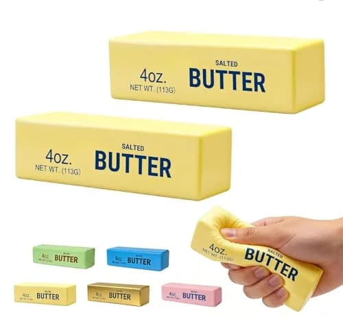 OPOM Butter Squishy Toy Yellow | Soft Scented Fidget Stress Ball 13.5cm (5.3 inch) thumbnail 1