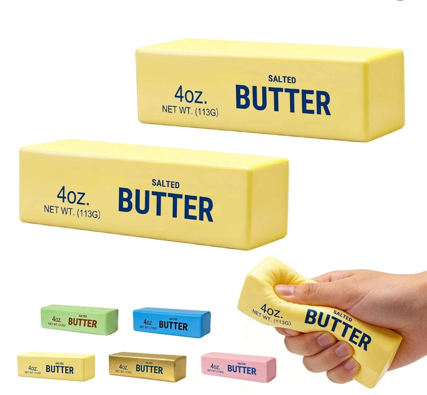 OPOM Butter Squishy Toy Yellow | Soft Scented Fidget Stress Ball 13.5cm (5.3 inch) - main product image