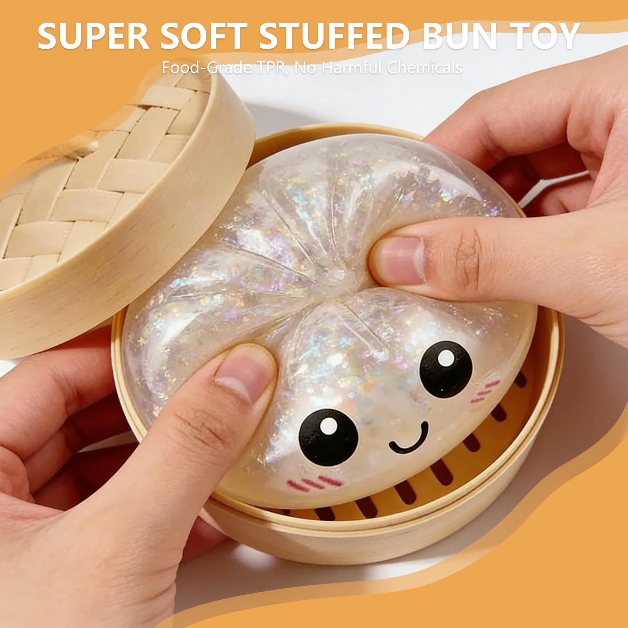 OPOM Dumpling Squishy Mystery Box Flash Light Pink | Non-Toxic & BPA-Free Squeeze Toy - view 2