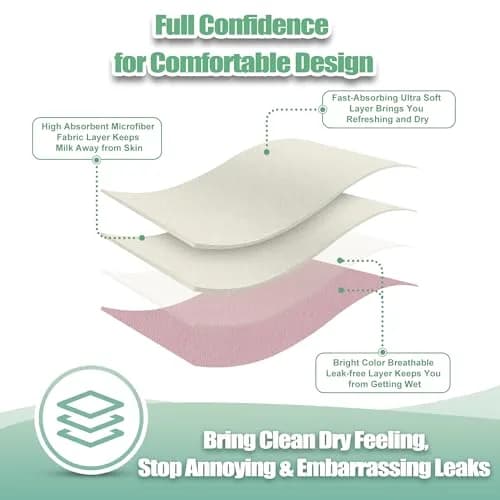 wegreeco Nursing Breast Pads Large Plain Shape 14 Count (25.6cm x 26.3cm x 2.2cm) | Soft, Breathable, Leak-Free Washable & Reusable Nursing Pads thumbnail 5