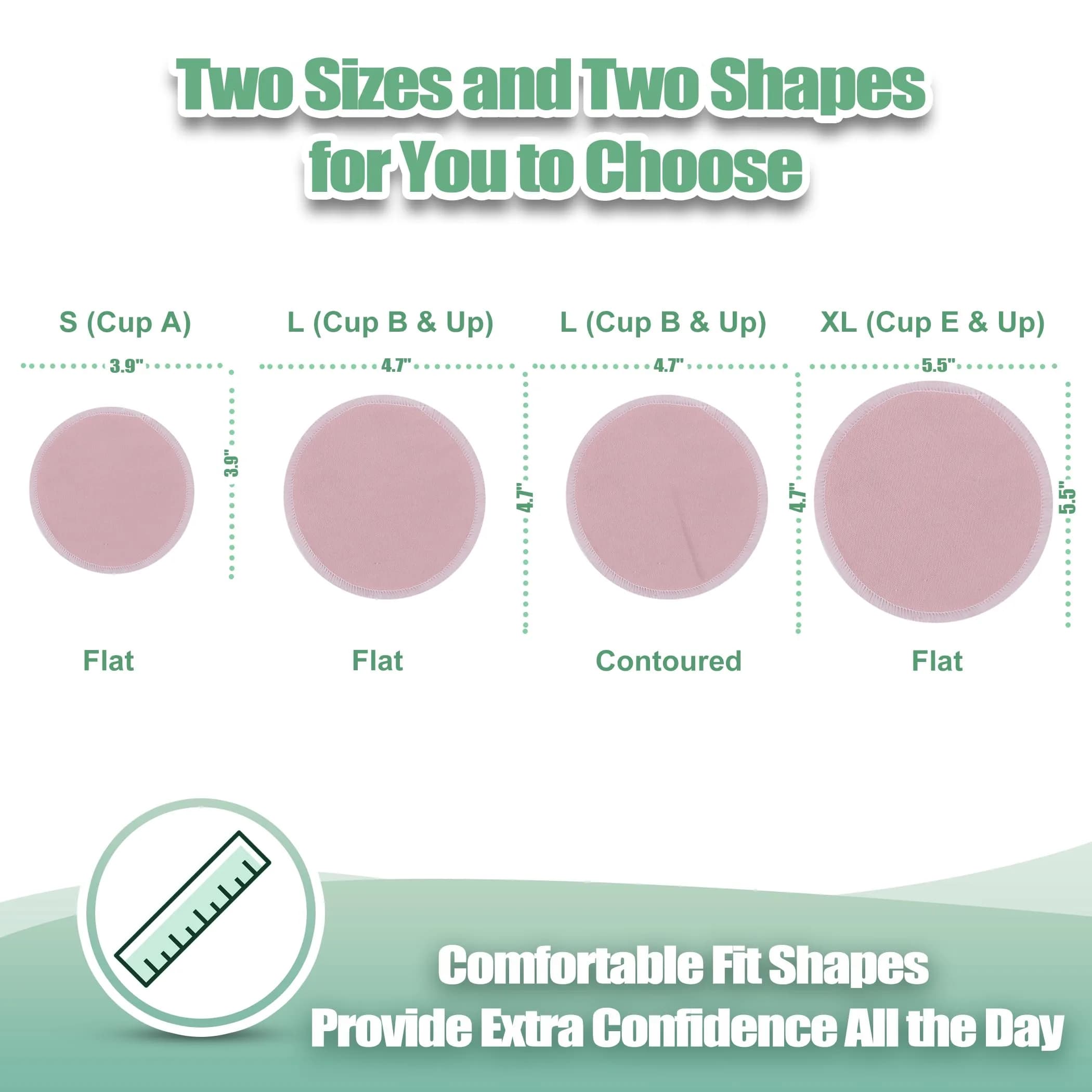 wegreeco Nursing Breast Pads Large Pink+Purple Plain Shape (14 Pack) | Washable & Reusable Breastfeeding Pads for India - view 4
