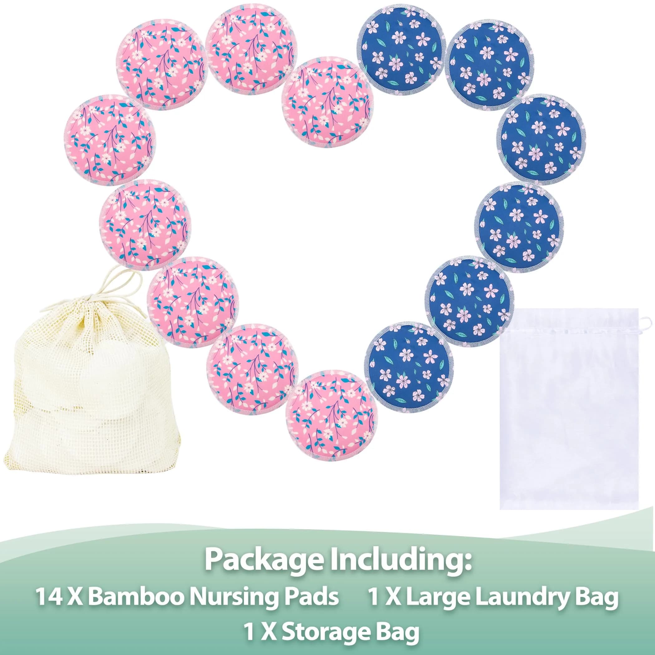 wegreeco Nursing Breast Pads (14 Pack) with Laundry & Travel Bags | Soft, Breathable, Leak-Free - view 3