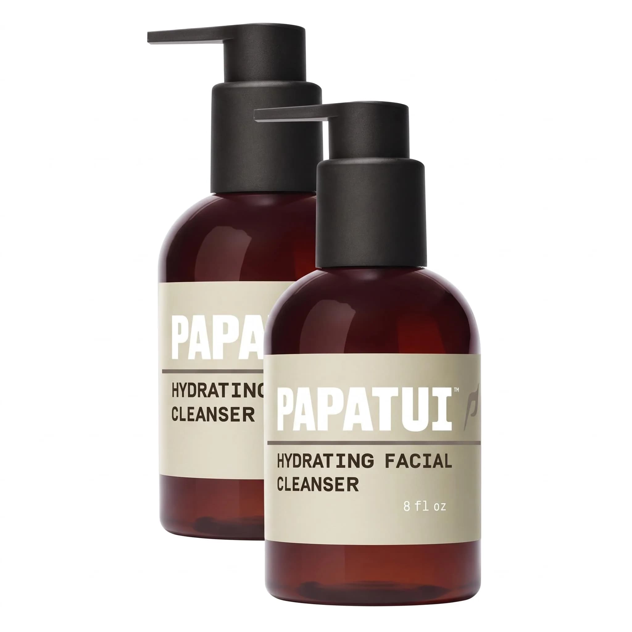 PAPATUI Hydrating Men's Face Cleanser | Niacinamide, Hyaluronic Acid | Unscented | 8 oz (Pack of 2)