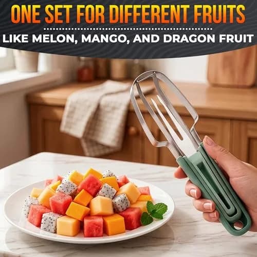 BURIUS Watermelon Cutter Slicer Tool 3-in-1 | Stainless Steel Fruit Prep Tool for Picnics & Kitchen thumbnail 9