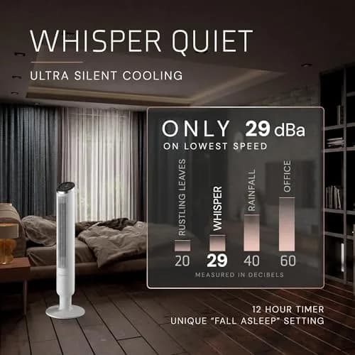 Lasko Apex 42" Oscillating Tower Fan | 6-Speed, Quiet 29 dBA, Remote, 90° Oscillation, 40ft Air Reach thumbnail 4