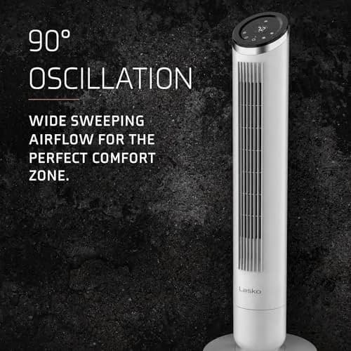 Lasko Apex 42" Oscillating Tower Fan | 6-Speed, Quiet 29 dBA, Remote, 90° Oscillation, 40ft Air Reach thumbnail 5