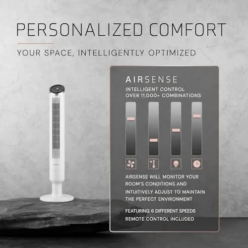 Lasko Apex 42" Oscillating Tower Fan | 6-Speed, Quiet 29 dBA, Remote, 90° Oscillation, 40ft Air Reach thumbnail 6