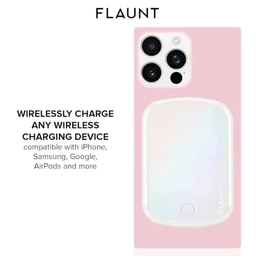 FLAUNT 5000mAh Wireless Battery Pack with USB-C Port - Iridescent Pearl | MagSafe Compatible, Slim & Stylish thumbnail 4