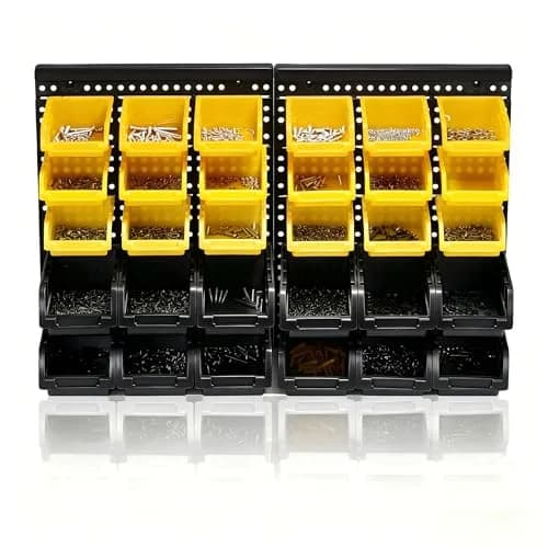 MULSAME Wall Mounted Storage Bins Parts Rack 25.2"*16.2" | Garage Organizer in 4 Colors thumbnail 7