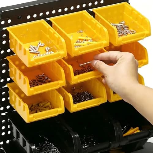 MULSAME Wall Mounted Storage Bins Parts Rack 25.2"*16.2" | Garage Organizer in 4 Colors thumbnail 3