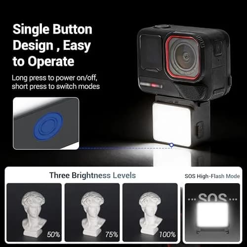 JJC Magnetic LED Light for Insta360 Ace Pro 2 | Waterproof, SOS Mode, Rechargeable, 20 LEDs, IPX5 thumbnail 3