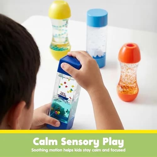JOYIN 4-Pack Mini-World Fidget Tubes for Kids | Sensory & Stress Relief Toy for Autism (en_US, 4 pack, Plastic, Rectangular, 1.28kg) thumbnail 5