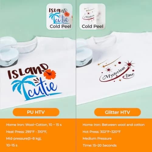 HTVRONT Heat Transfer Vinyl 35 Pack | 29 Colors + 5 Glitter Sheets, 12" x 10" | Durable & Easy Weeding thumbnail 3