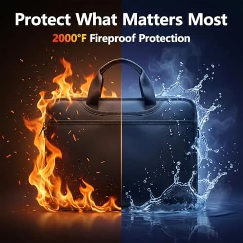 WRIYES Fireproof Accordion File Organizer Bag A4 13 Pockets Black | Fire-Resistant Document Storage thumbnail 4