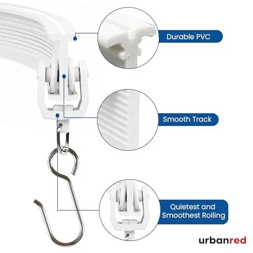 UrbanRed Flexible Ceiling Curtain Track Kit 2m (6.5 ft) White | Bendable PVC Room Divider Rail thumbnail 4