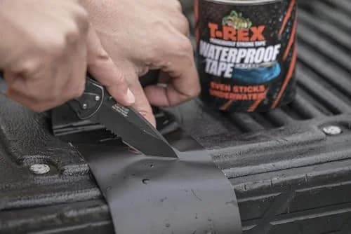 T-REX Heavy Duty Waterproof Repair Tape 2" x 5' (10 ft total) Black | Fixes Wet, Rough, Dirty Surfaces & Leaks thumbnail 7