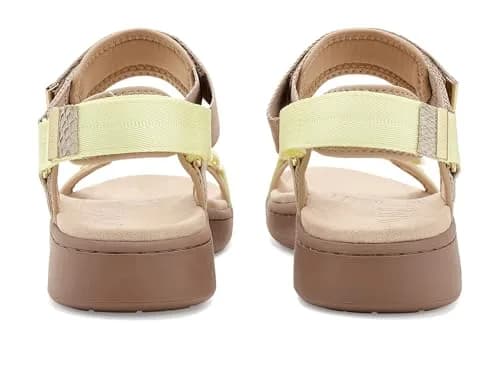 Woden Women's Line Sandals Taupe Multi 7.5 Medium | Recycled, Adjustable Velcro Straps, Flat Heel thumbnail 7