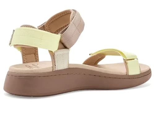 Woden Women's Line Sandals Taupe Multi 7.5 Medium | Recycled, Adjustable Velcro Straps, Flat Heel thumbnail 3