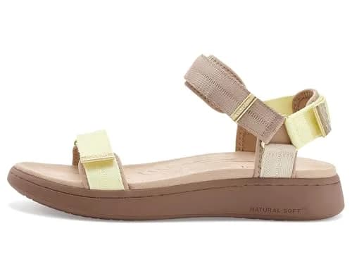 Woden Women's Line Sandals Taupe Multi 9 Medium | Recycled, Adjustable Velcro Straps (70-120 chars) thumbnail 4