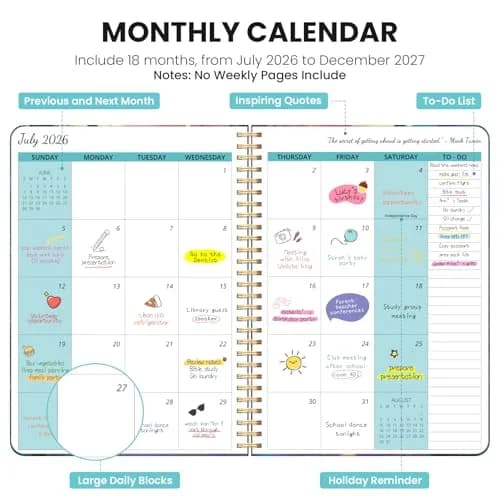 Taja Monthly Planner 2026-2027 18-Month Calendar 7" x 10" | Aesthetic Design for Students & Professionals thumbnail 2