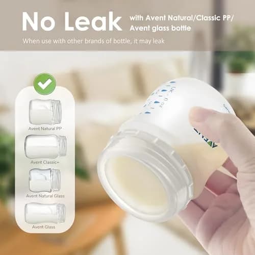 Maymom Travel Bottle Caps 6-Pack | Compatible with Philips Avent Natural & Anti-Colic Bottles (PP & Glass) and Selected Maymom Bottles (Transparent) thumbnail 4