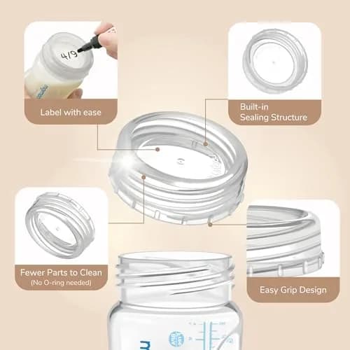 Maymom Travel Bottle Caps 6-Pack | Compatible with Philips Avent Natural & Anti-Colic Bottles (PP & Glass) and Selected Maymom Bottles (Transparent) thumbnail 9