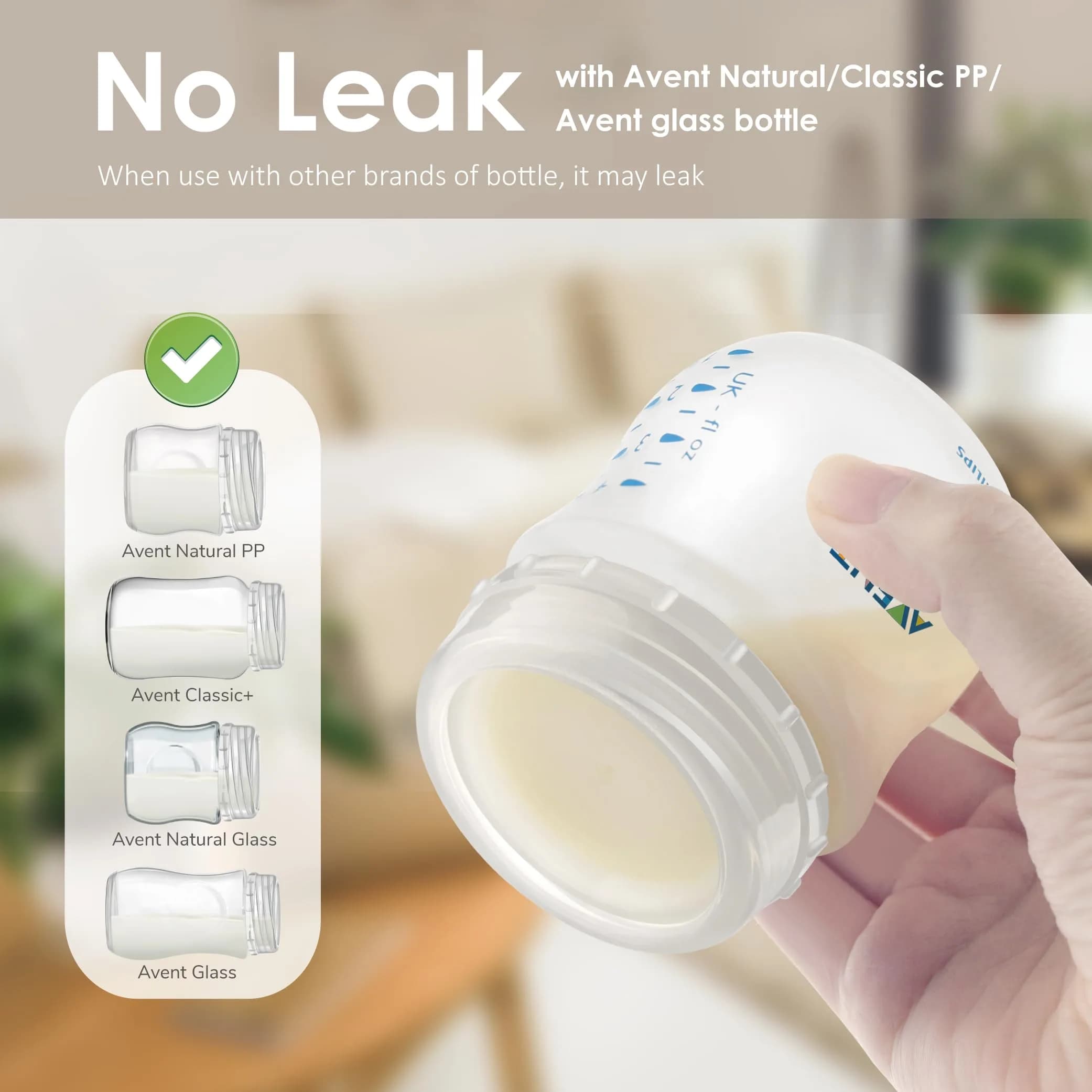Maymom Travel Bottle Caps 6-Pack | Compatible with Philips Avent Natural & Anti-Colic Bottles (PP & Glass) and Selected Maymom Bottles (Transparent) - view 4