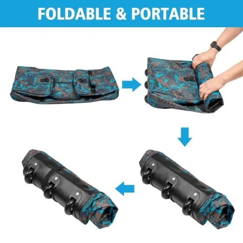 Finnhomy 120L Foldable Rolling Duffel Bag with 3 Wheels | Large Capacity Travel Duffel (Graffiti-blue, 32.3in) thumbnail 4
