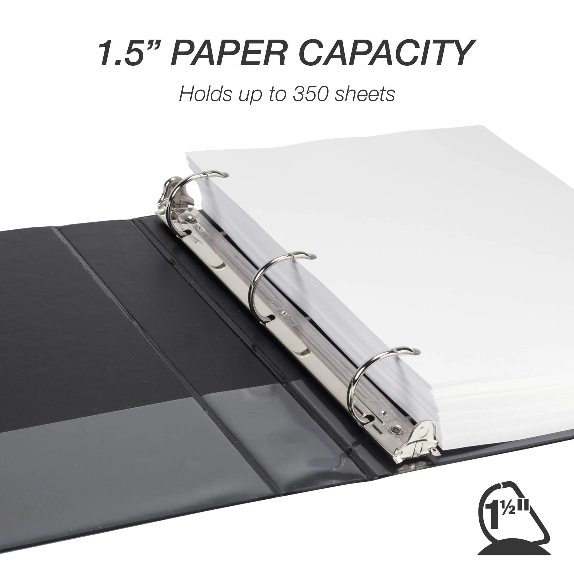 Samsill 1.5 Inch Black D-Ring Binder (480-Pack) | Made in USA, 100% Recycled Chipboard, Pallet of 480 Binders - view 2