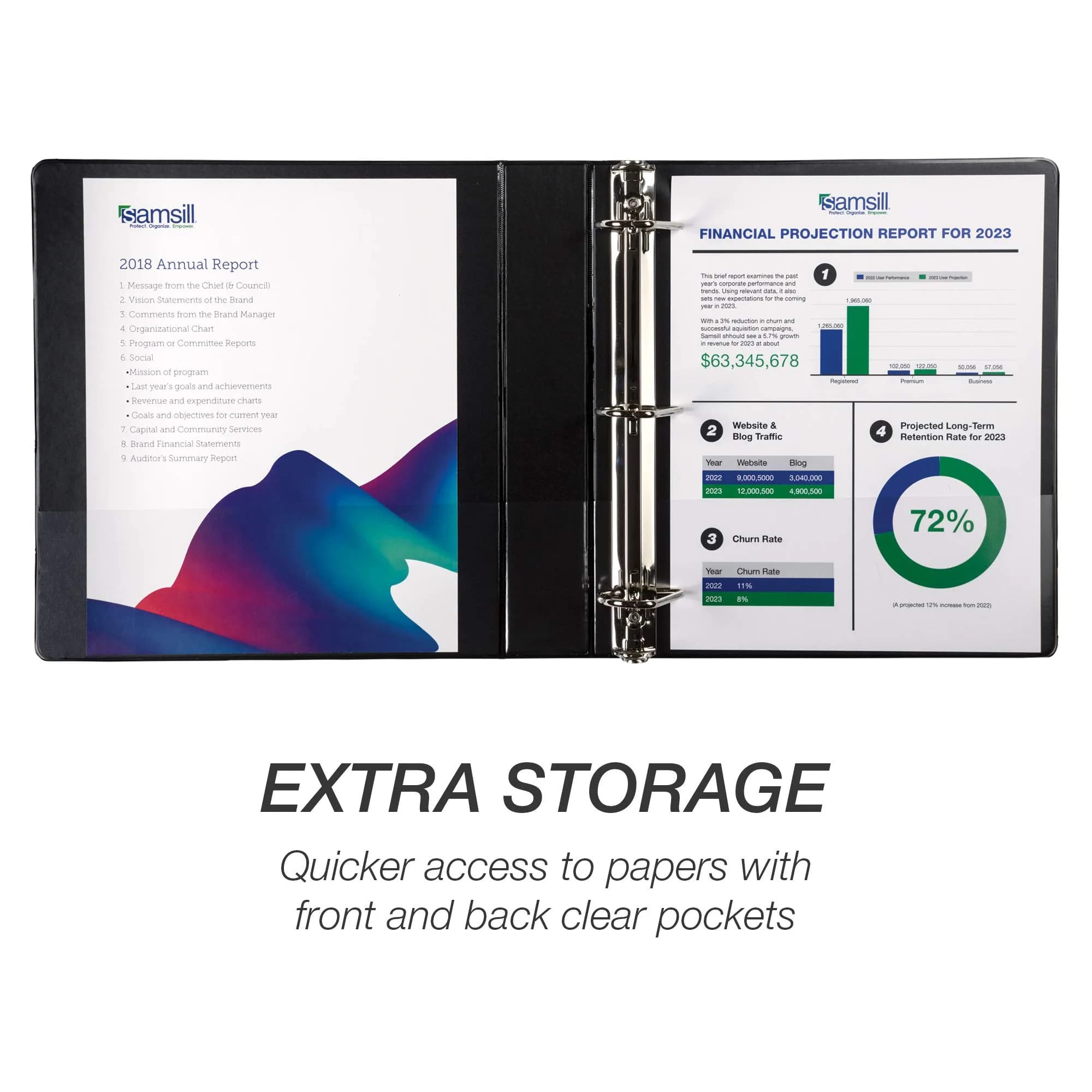 Samsill 1.5 Inch Black D-Ring Binder (480-Pack) | Made in USA, 100% Recycled Chipboard, Pallet of 480 Binders - view 3