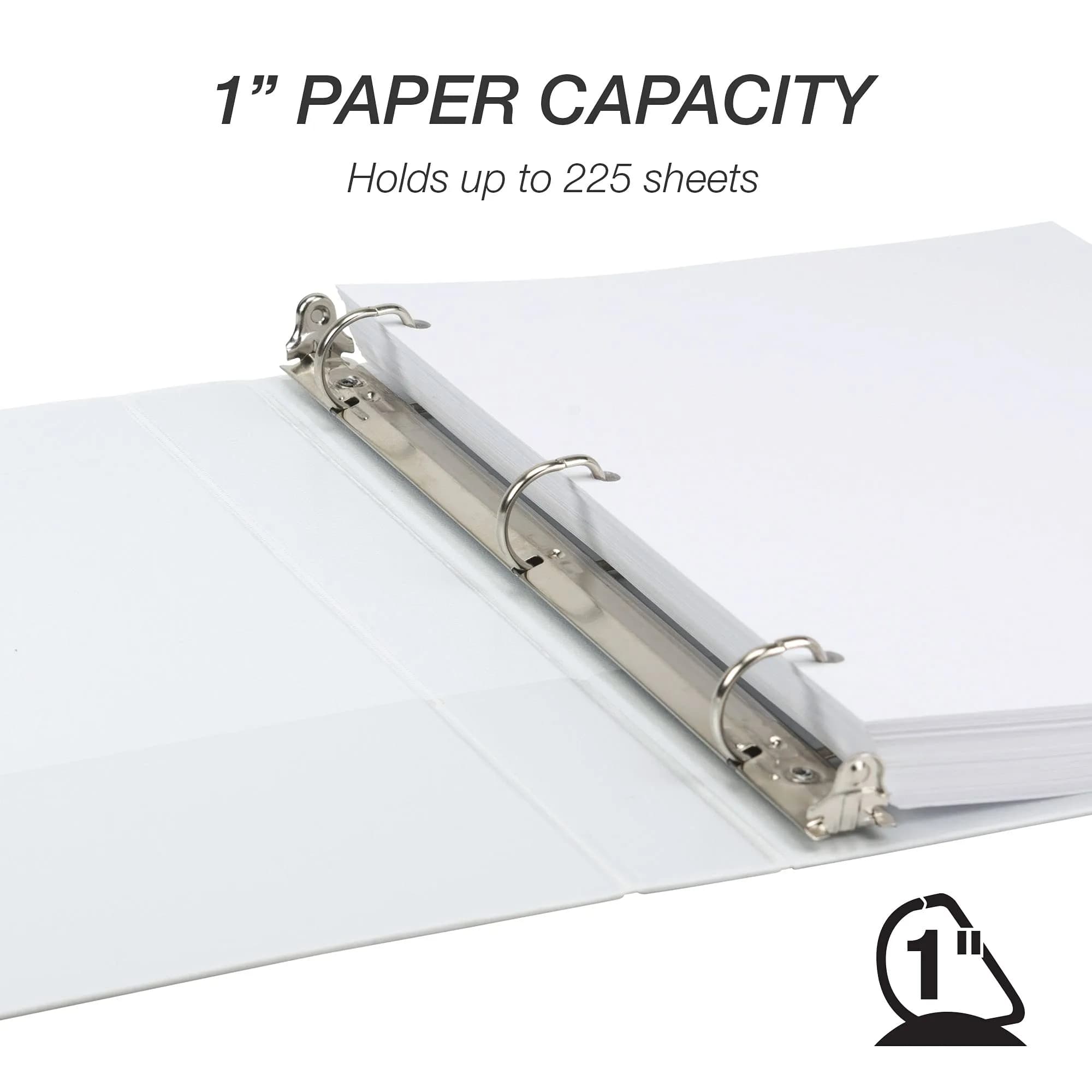 Samsill White 1-Inch D-Ring Binders (576-Pack) | Recycled Chipboard, Clear View Covers, 125-Sheet Capacity - view 2