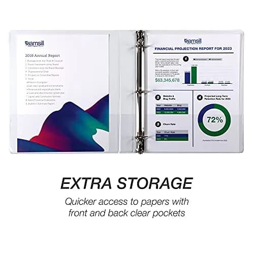 Samsill White 1-Inch D-Ring Binders (576-Pack) | Recycled Chipboard, Clear View Covers, 125-Sheet Capacity thumbnail 3