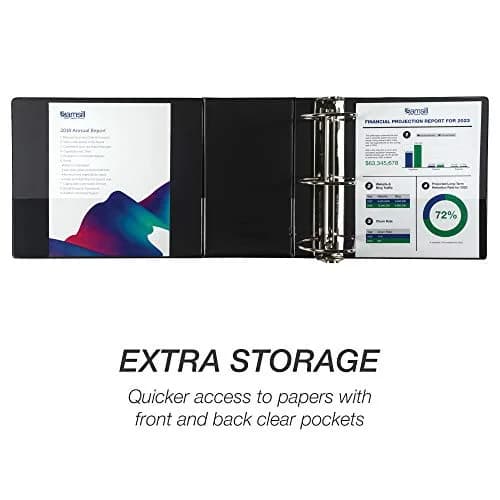 Samsill 6 Inch D-Ring Binder, Locking Rings, 120-Pack | Heavy-Duty Black Storage for 1225 Sheets thumbnail 3