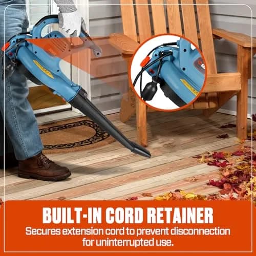 SENIX 3-in-1 Corded Leaf Blower, Leaf Vacuum & Mulcher, 420 CFM & 179 MPH | Versatile Garden Tool thumbnail 5