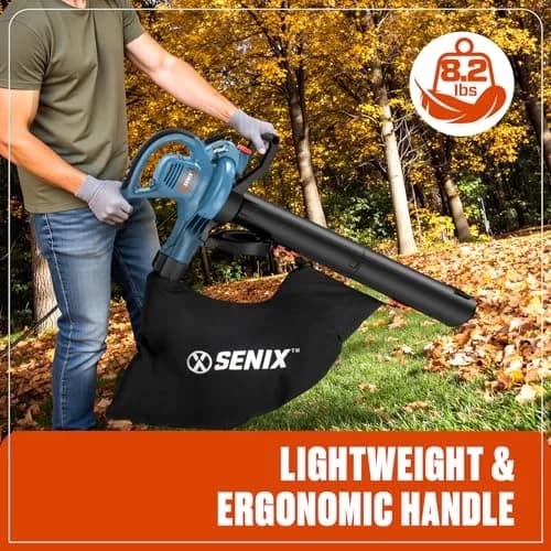 SENIX 3-in-1 Corded Leaf Blower, Leaf Vacuum & Mulcher, 420 CFM & 179 MPH | Versatile Garden Tool thumbnail 6