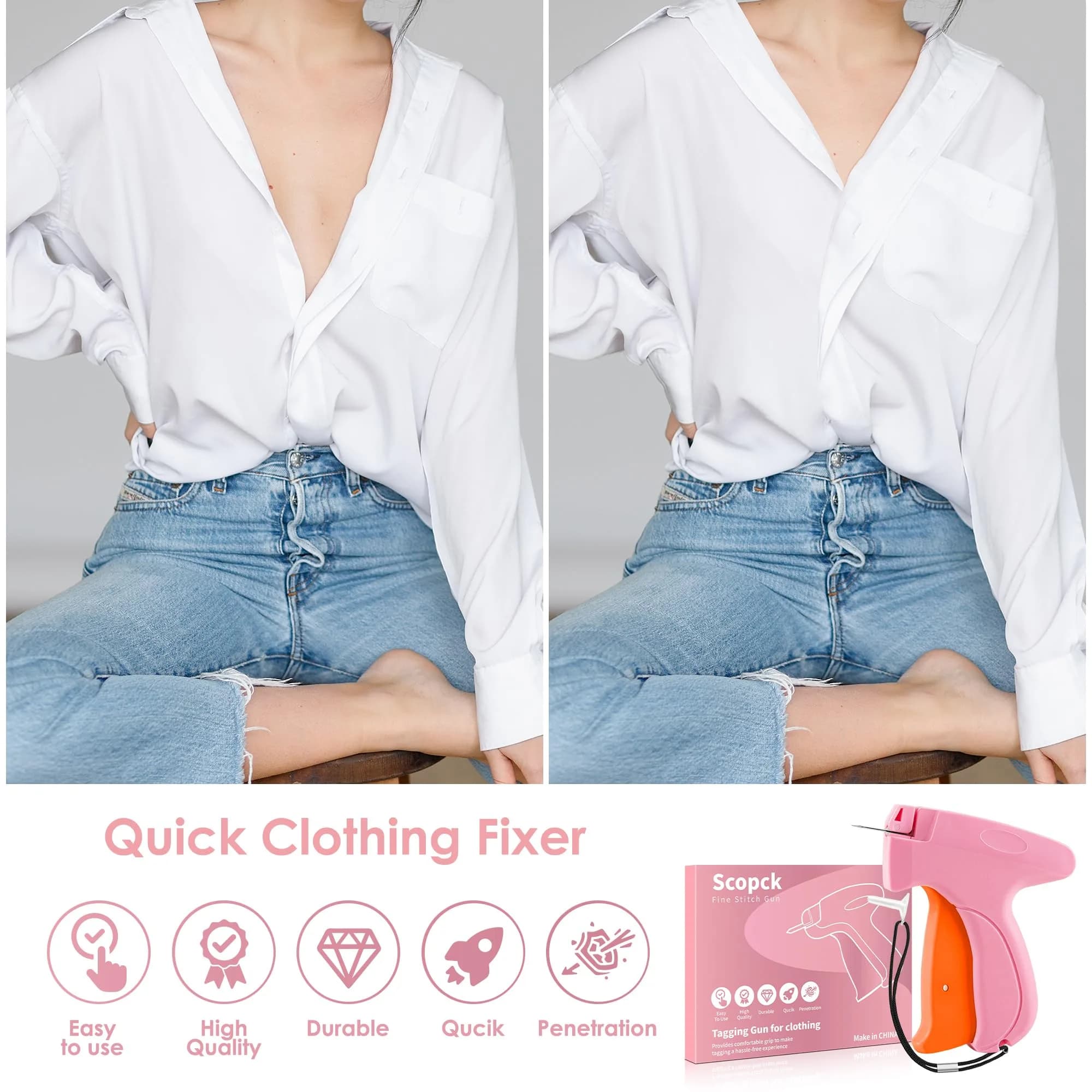 Scopck Handheld Stitch Gun for Clothes | 4000 Fasteners (12mm) | USA Import - view 5