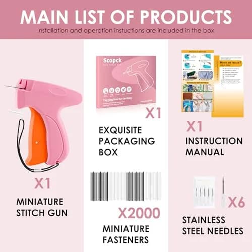 Scopck Handheld Stitch Gun for Clothes | 4000 Fasteners (12mm) | USA Import thumbnail 6