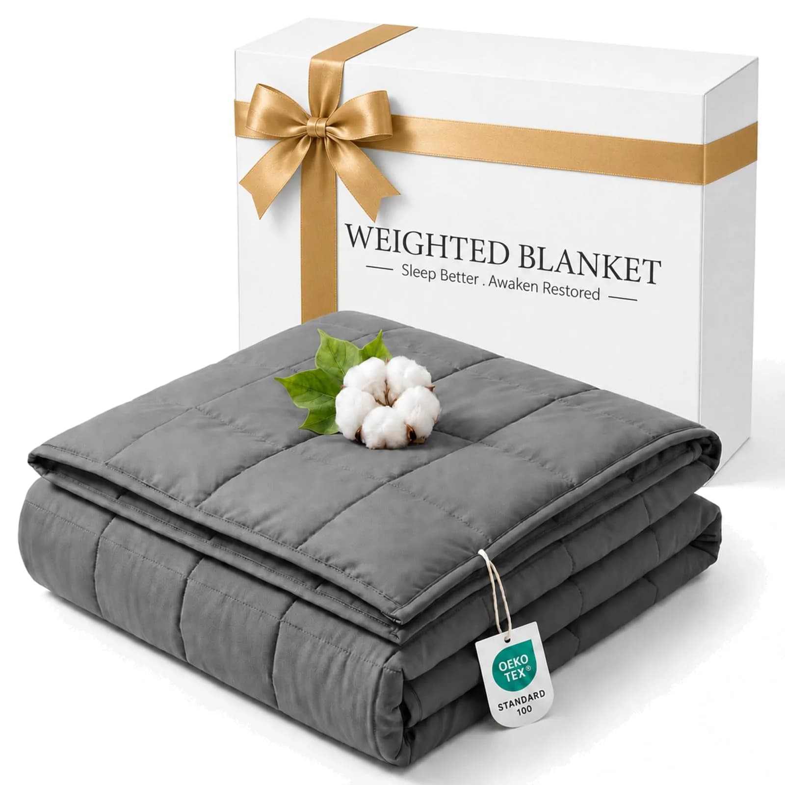 Smart Queen Weighted Blanket 78" x 85" | Heavy All-Season Sleep Aid (70-120 chars)