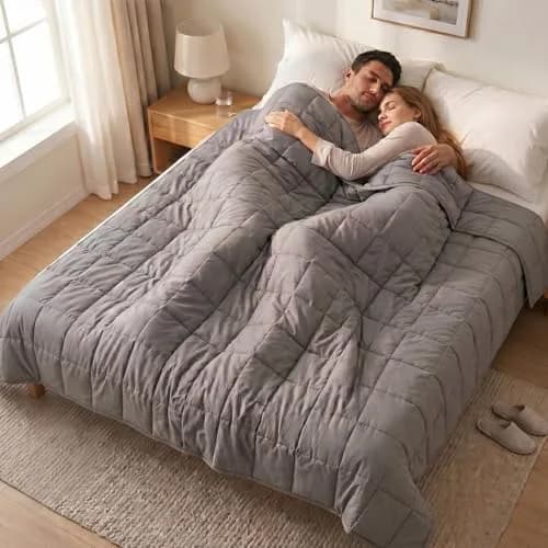 Smart Queen Weighted Blanket 78" x 85" | Heavy All-Season Sleep Aid (70-120 chars) thumbnail 2