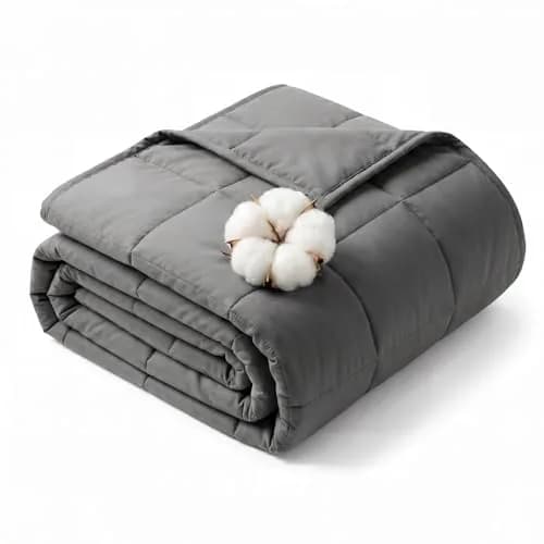 Smart Queen Cooling Weighted Blanket 20lbs 60x80 in Charcoal | All-Season Sleep Comfort thumbnail 1