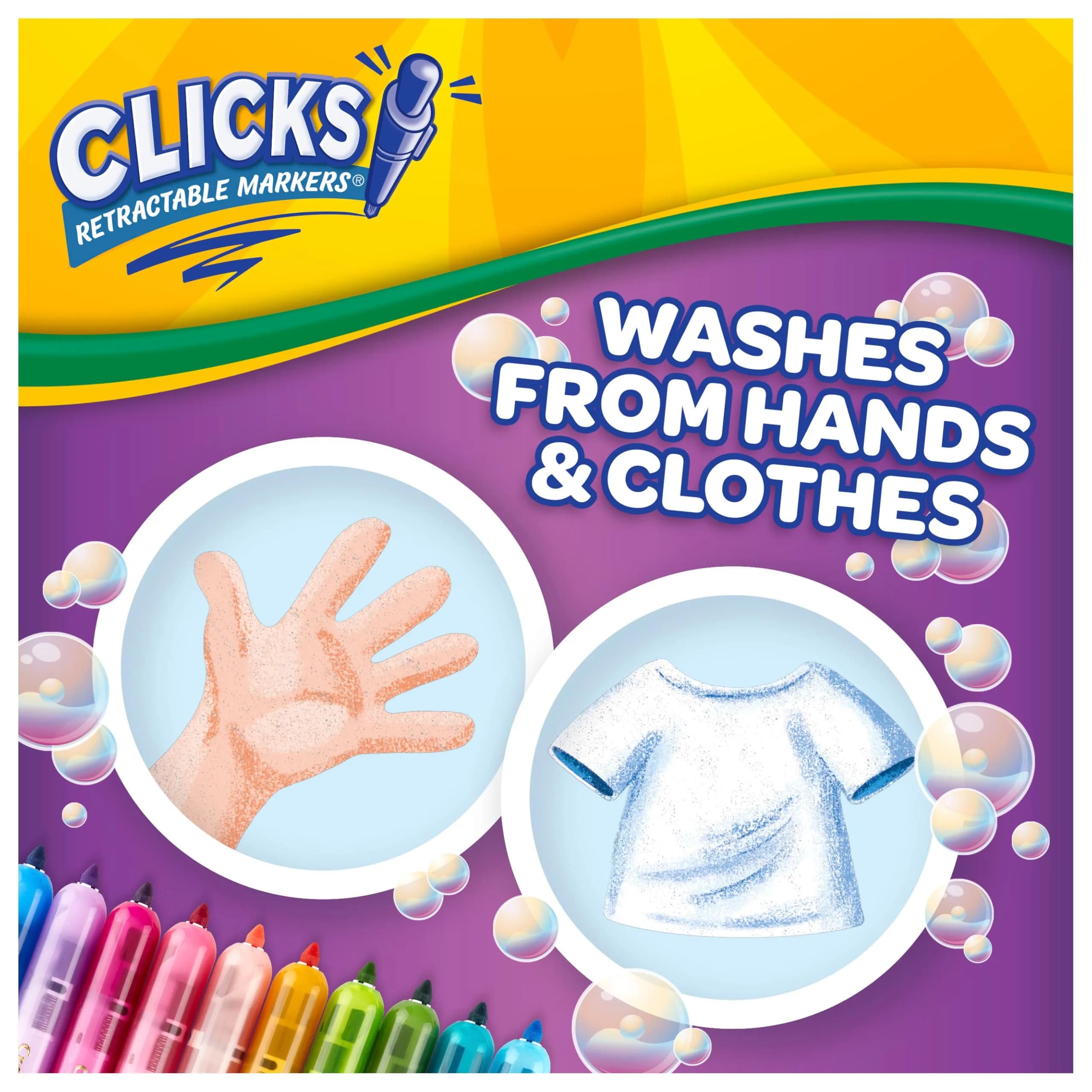 Crayola Clicks Retractable Markers Bold 10 Count | Non-Toxic Art Supplies for India - view 2
